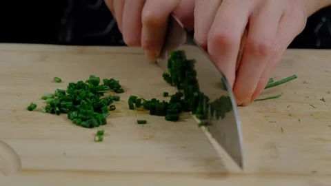 Chopping Green Vegetables Cooking Kitchen Video stock 341427549