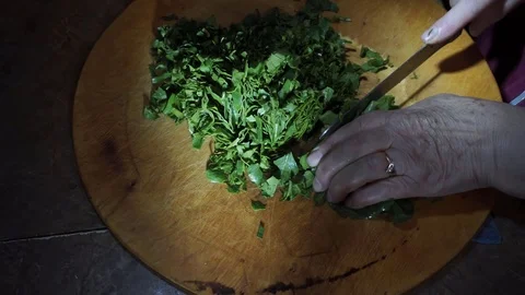 Chopping greens Stock Footage 106197091