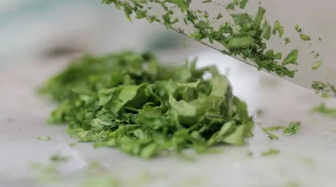 Chopping Herbs Video stock 12733508