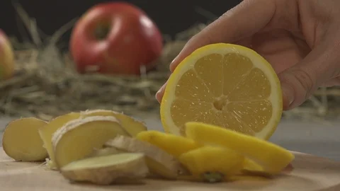 Chopping Lemon Stock Footage 97220639