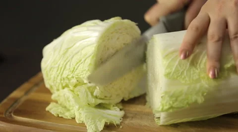Chopping Lettuce Stock Footage 51446235