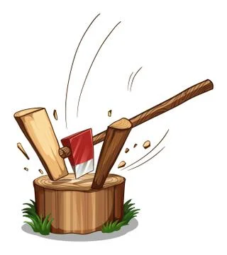 Chopping log Stock Illustration