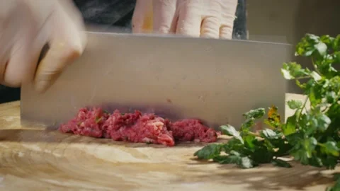 Chopping meat with axe Video stock 138126205