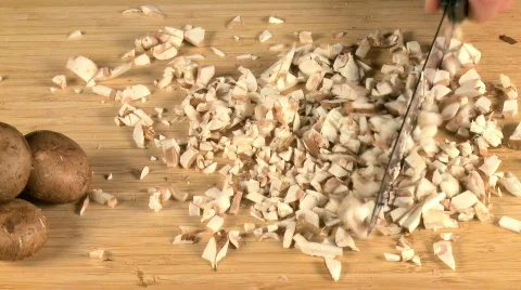 Chopping Mushrooms Video stock 533673