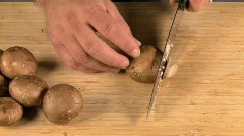Chopping Mushrooms Video stock 533683