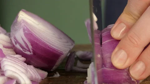 Chopping onion, 4k Stock Footage 63299465