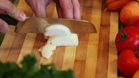 Chopping onion Stock Footage 34253770