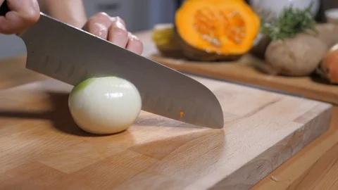 Chopping onion  Stock Footage 104552409