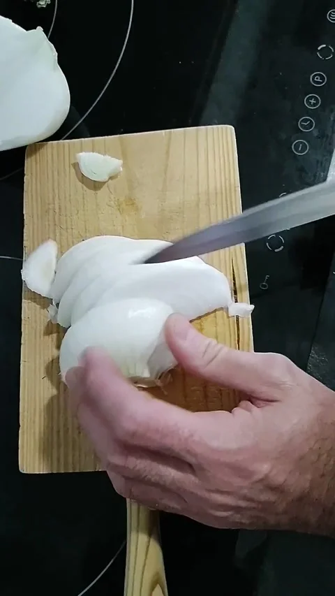 Chopping an onion Stock Footage 154959132