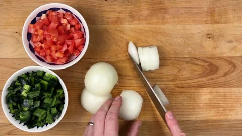 Chopping an Onion Stock Footage 318656616