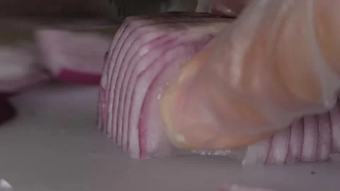 Chopping An Onion Macro Stock Footage 158863045