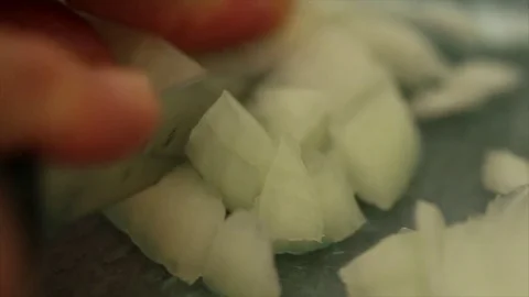 Chopping Onions Stock Footage 75212491