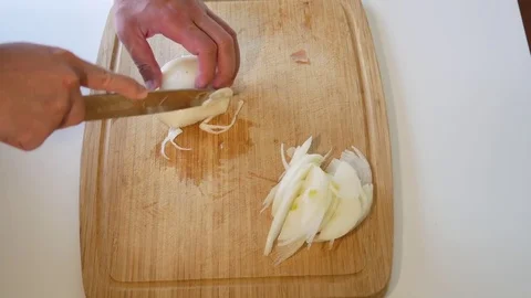 Chopping Onions Stock Footage 79281954