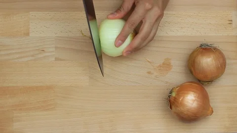 Chopping Onions Stock Footage 122816689