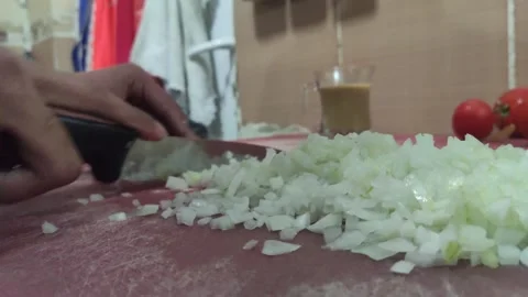Chopping onions Stock Footage 245277416