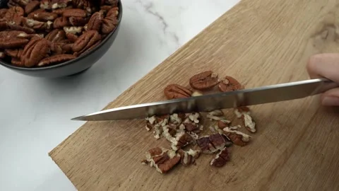 Chopping Pecans Real Time Stock Footage 150277958