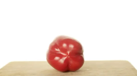 Chopping Pepper in kitchen Stock Footage 23141971