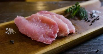 Chopping of raw meat 4k Stock Footage 85835837