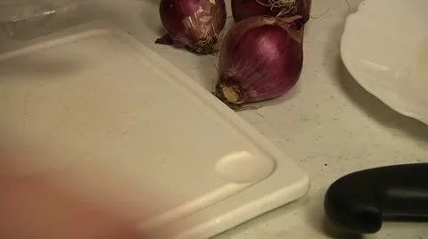 Chopping red Onion Video stock 11146520
