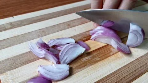 Chopping Red Onions Stock Footage 149406222