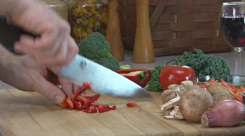 Chopping Red Pepper 2 Stock-Footage 2396501