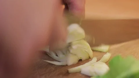 Chopping salad Stock Footage 74502367