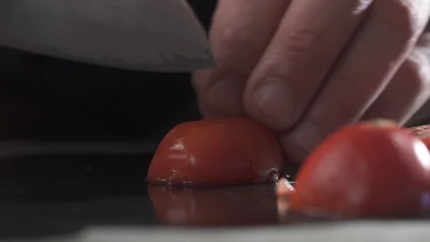 Chopping Tomatoes (2) Video stock 85884707