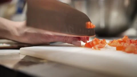 Chopping tomatoes. Stock Footage 237702602