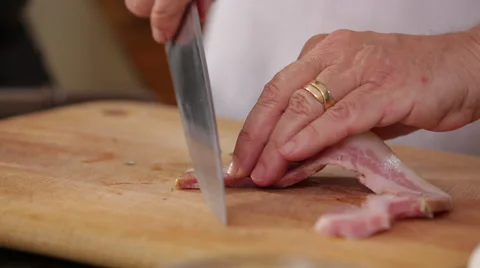 Chopping Up Veal Stock Footage 27295724