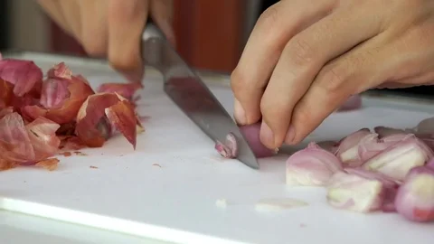 ​ Chopping vegetable in the kitchen Stock Footage 75008188