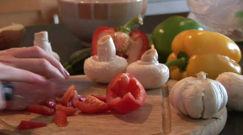Chopping Vegetables 02 Stock Footage 81949