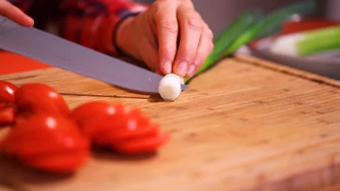 Chopping vegetables Stock Footage 129731407