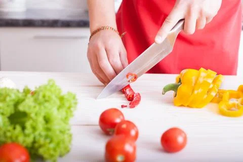 Chopping vegetables Stock Photos