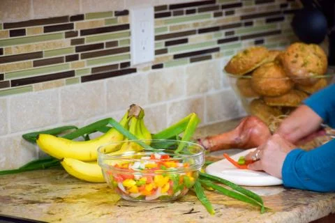 Chopping Vegetables Stock Photos