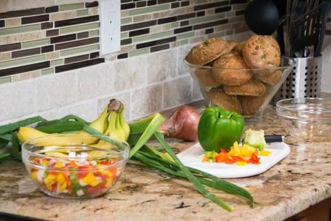 Chopping vegetables Stock Photos