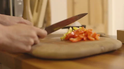 Chopping Vine Tomatoes Stock Footage 260322594