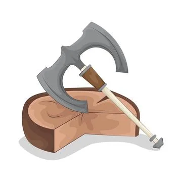 Chopping wood with an axe Stock Illustration