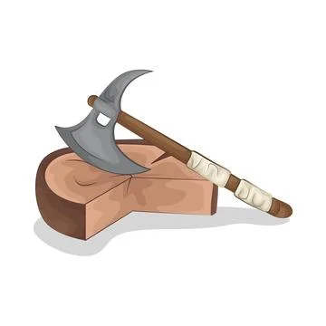 Chopping wood with an axe Stock Illustration