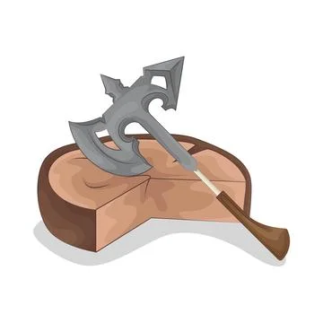 Chopping wood with an axe Stock Illustration
