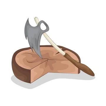 Chopping wood with an axe Stock Illustration