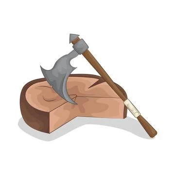 Chopping wood with an axe Stock Illustration