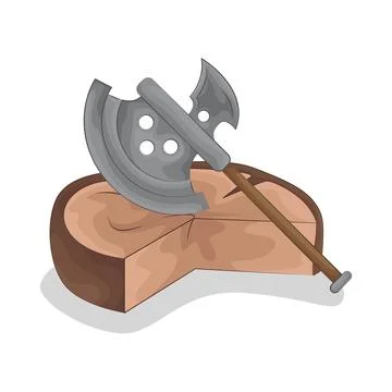 Chopping wood with an axe Stock Illustration