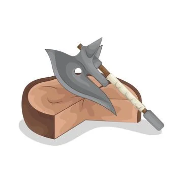 Chopping wood with an axe Stock Illustration