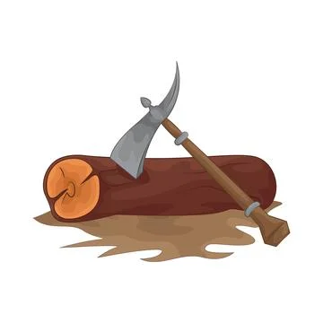 Chopping wood with an axe Stock Illustration