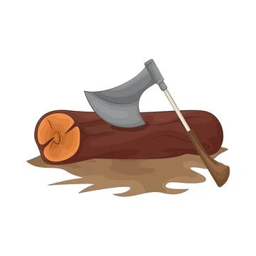 Chopping wood with an axe Stock Illustration