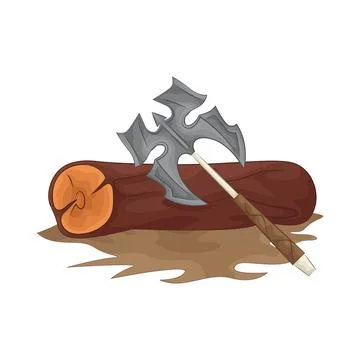Chopping wood with an axe Stock Illustration