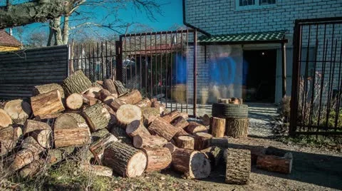 Chopping woods in timelapse Stock Footage 12623732