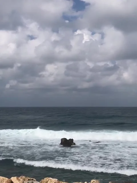 Choppy Ocean Waves Breaking Over Rocks Stock Footage 341317708