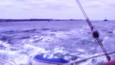 Choppy seas while sailing Stock Footage 83617830