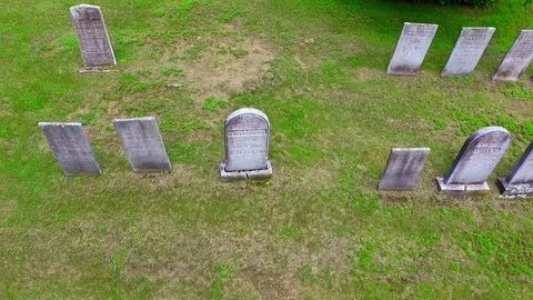 Choppy Shots of Graveyard - Overhead Video stock 78577821